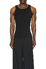 Helmut Lang Soft Rib Tank in Black, view 4, click to view large image.