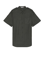 Helmut Lang Epaulette Short Sleeve Shirt in Graphite, view 1, click to view large image.