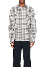Helmut Lang Plaid Shirt in White, view 4, click to view large image.