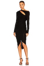 Helmut Lang Scala Long Sleeve Dress in Basalt Black, view 1, click to view large image.