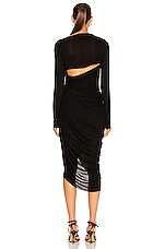 Helmut Lang Scala Long Sleeve Dress in Basalt Black, view 4, click to view large image.