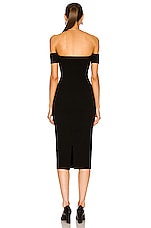 Helmut Lang Contour Pinched Midi Dress in Black, view 3, click to view large image.