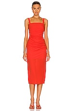Helmut Lang Twist Midi Dress in Poppy, view 1, click to view large image.