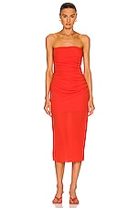 Helmut Lang Twist Midi Dress in Poppy, view 2, click to view large image.