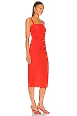 Helmut Lang Twist Midi Dress in Poppy, view 3, click to view large image.