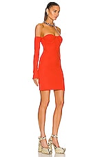 Helmut Lang Contour Pinched Mini Dress in Poppy, view 2, click to view large image.