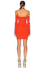 Helmut Lang Contour Pinched Mini Dress in Poppy, view 3, click to view large image.