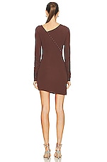 Helmut Lang Long Sleeve Twist Dress in Chocolate, view 3, click to view large image.