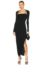 Helmut Lang Long Sleeve Cutout Dress in Black, view 1, click to view large image.