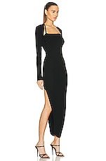 Helmut Lang Long Sleeve Cutout Dress in Black, view 2, click to view large image.