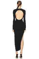 Helmut Lang Long Sleeve Cutout Dress in Black, view 3, click to view large image.