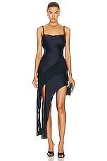 Helmut Lang Slash Slip Dress in Navy, view 1, click to view large image.