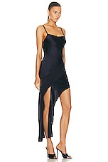 Helmut Lang Slash Slip Dress in Navy, view 2, click to view large image.
