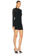 Helmut Lang Crepe Mini Dress in Black, view 2, click to view large image.