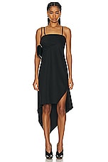 Helmut Lang Scarf Hem Dress in Black, view 1, click to view large image.
