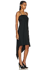 Helmut Lang Scarf Hem Dress in Black, view 3, click to view large image.