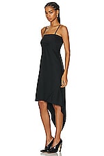 Helmut Lang Scarf Hem Dress in Black, view 4, click to view large image.