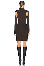 Helmut Lang Cut Out Turtleneck Dress in Espresso, view 3, click to view large image.