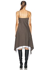 Helmut Lang Asymmetric Long Dress in Light Brown Melange, view 4, click to view large image.