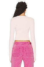 Helmut Lang Square Neck Cardigan in Lucid Pink, view 3, click to view large image.