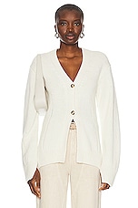 Helmut Lang Waisted Cardigan in Ivory, view 1, click to view large image.