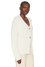 Helmut Lang Waisted Cardigan in Ivory, view 2, click to view large image.