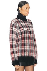 Helmut Lang Turtleneck Sweater in Medium Red Check, view 2, click to view large image.