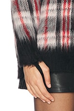 Helmut Lang Turtleneck Sweater in Medium Red Check, view 5, click to view large image.