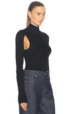 Helmut Lang Air Turtleneck Top in Black, view 2, click to view large image.