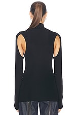 Helmut Lang Air Turtleneck Top in Black, view 3, click to view large image.