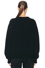 Helmut Lang Chunky Crewneck Sweater in Black, view 3, click to view large image.