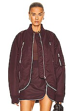 Helmut Lang Oversize Bomber Jacket in Maroon | FWRD