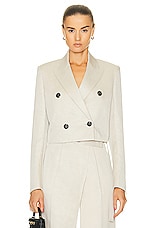 Helmut Lang Cropped Blazer in Linen, view 1, click to view large image.