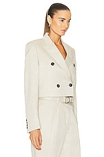 Helmut Lang Cropped Blazer in Linen, view 2, click to view large image.