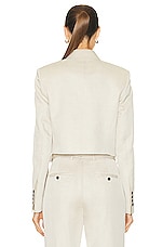 Helmut Lang Cropped Blazer in Linen, view 3, click to view large image.