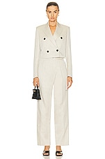 Helmut Lang Cropped Blazer in Linen, view 4, click to view large image.