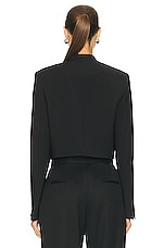 Helmut Lang Crop Wool Blazer in Black, view 3, click to view large image.