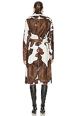 Helmut Lang Cowhide Trench Coat in Calf Multi, view 4, click to view large image.