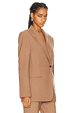 Helmut Lang Single Double Blazer in Dune, view 2, click to view large image.