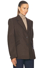 Helmut Lang Apex Sculpted Blazer in Aubergine, view 2, click to view large image.