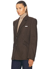 Helmut Lang Apex Sculpted Blazer in Aubergine, view 3, click to view large image.