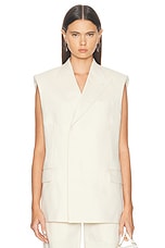 Helmut Lang Sleeveless Blazer in Summer Sand, view 1, click to view large image.
