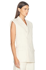 Helmut Lang Sleeveless Blazer in Summer Sand, view 2, click to view large image.