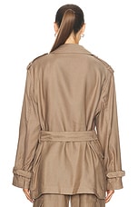 Helmut Lang Trench Jacket in Driftwood, view 3, click to view large image.