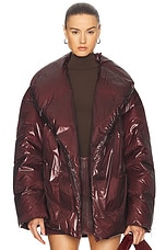 Helmut Lang Apex Cocoon Jacket in Burgundy, view 1, click to view large image.