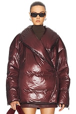 Helmut Lang Apex Cocoon Jacket in Burgundy, view 2, click to view large image.