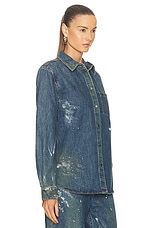 Helmut Lang Denim Shacket in Mid Indigo Painter, view 2, click to view large image.