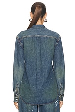 Helmut Lang Denim Shacket in Mid Indigo Painter, view 4, click to view large image.