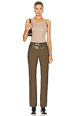 Helmut Lang Garter Pant in Dark Olive, view 4, click to view large image.