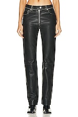Helmut Lang Leather 5 Pocket Vintage Pant in Black, view 1, click to view large image.